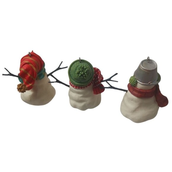 Hallmark Keepsake Ornament Set 3 Snowmen Of Mitford 1999 Collectible Christmas - Picture 8 of 13
